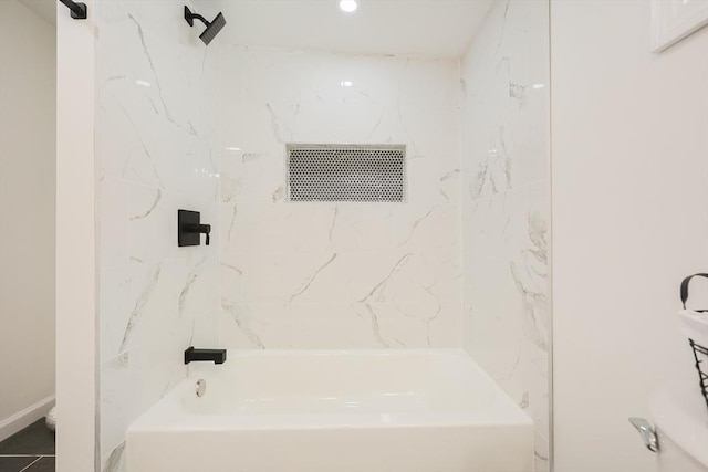 28 Custer St, Rockland, MA 02370 - full bathroom featuring toilet,  shower combination, and recessed lighting