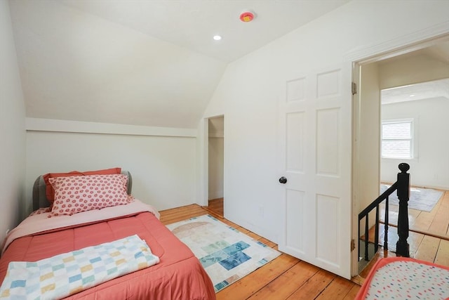 28 Custer St, Rockland, MA 02370 - bedroom featuring light wood-style floors, lofted ceiling, and recessed lighting