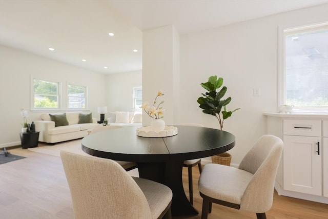 28 Custer St, Rockland, MA 02370 - dining space featuring light wood-type flooring and recessed lighting