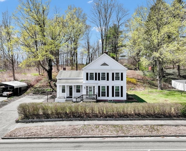 greek revival house with a porch