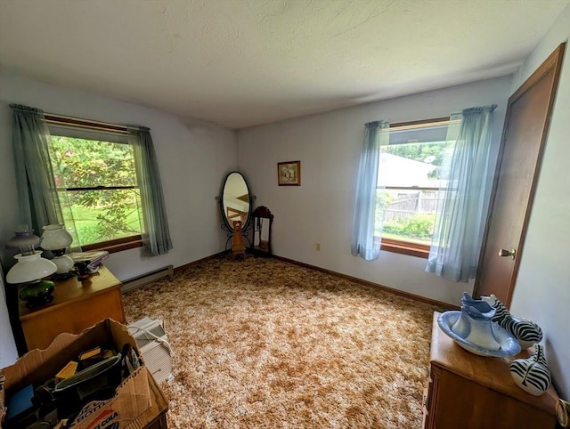 74 Ellis Rd, Southbridge, MA 01550 - interior space with a baseboard radiator, healthy amount of natural light, carpet floors, and baseboards
