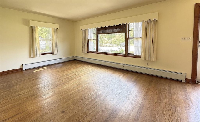 4 Norman Cir, Montague, MA 01376 - unfurnished room featuring wood finished floors, baseboards, and a baseboard heating unit