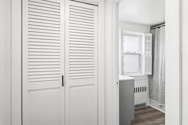 19 Arlington Rd, Dedham, MA 02026 - hallway featuring radiator and wood finished floors