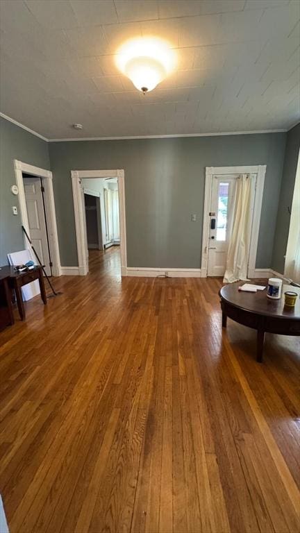 486-488 E Merrimack St, Lowell, MA 01852 - unfurnished room featuring wood-type flooring, crown molding, and baseboards