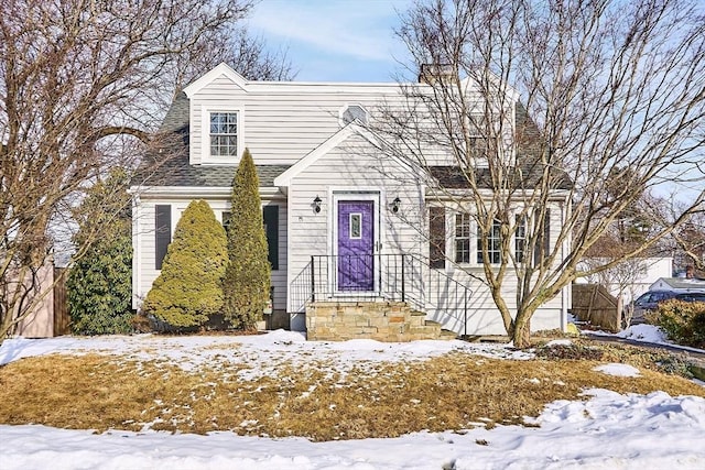 view of new england style home