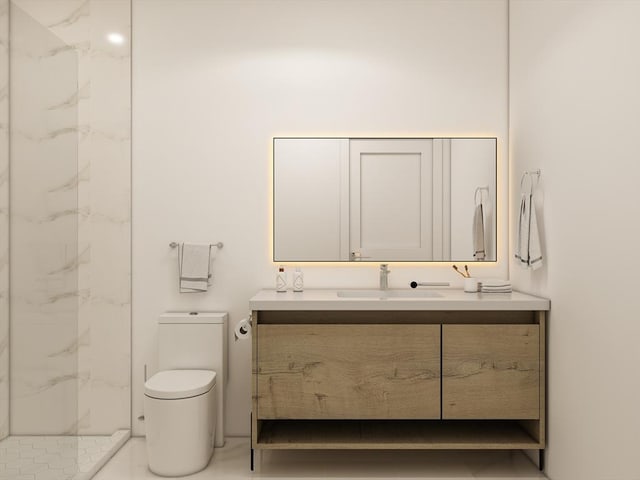 60 Stanley St Unit 102, Boston, MA 02125 - full bath with toilet, vanity, and a marble finish shower