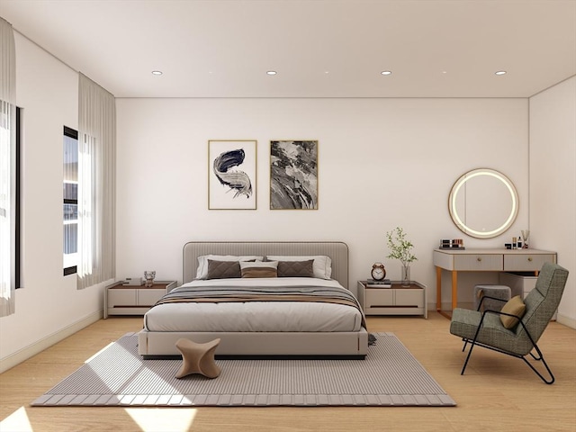 60 Stanley St Unit 102, Boston, MA 02125 - bedroom with light wood-type flooring and recessed lighting
