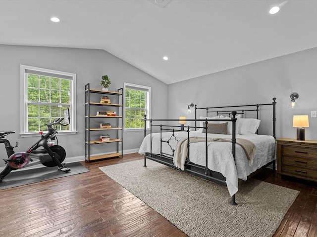 79 Townsend Blvd Unit 79, Westborough, MA 01581 - bedroom with dark wood-style floors, vaulted ceiling, and recessed lighting