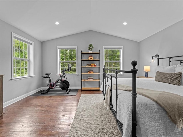 79 Townsend Blvd Unit 79, Westborough, MA 01581 - bedroom featuring multiple windows, hardwood / wood-style floors, lofted ceiling, and recessed lighting