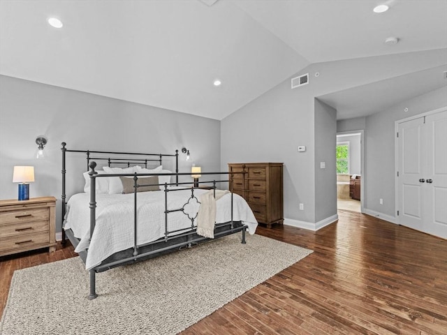 79 Townsend Blvd Unit 79, Westborough, MA 01581 - bedroom featuring vaulted ceiling, wood finished floors, and recessed lighting