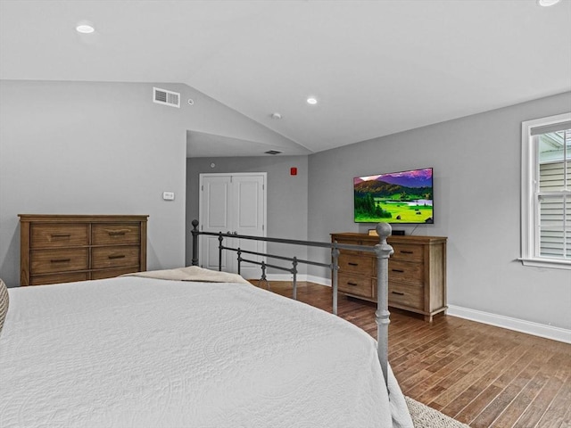 79 Townsend Blvd Unit 79, Westborough, MA 01581 - bedroom with wood finished floors, lofted ceiling, and recessed lighting