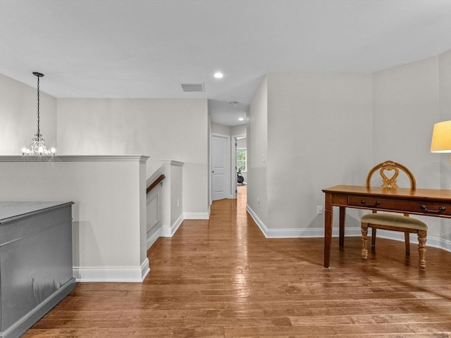 79 Townsend Blvd Unit 79, Westborough, MA 01581 - hallway with wood finished floors, recessed lighting, and a chandelier
