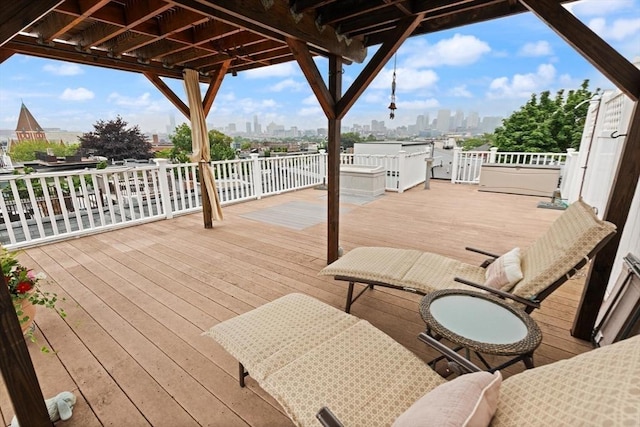 50 Telpgraph St, Boston, MA 02127 - wooden deck with a skyline view