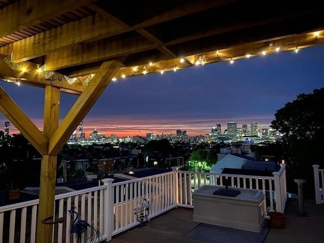 50 Telpgraph St, Boston, MA 02127 - balcony at dusk with a city view