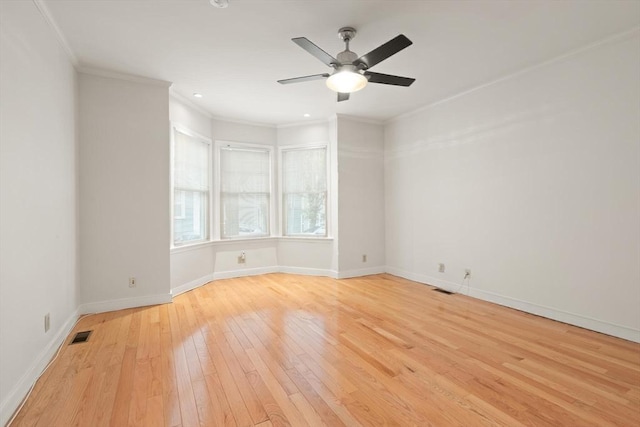 50 Telpgraph St, Boston, MA 02127 - empty room featuring light wood-style floors, crown molding, a ceiling fan, and recessed lighting