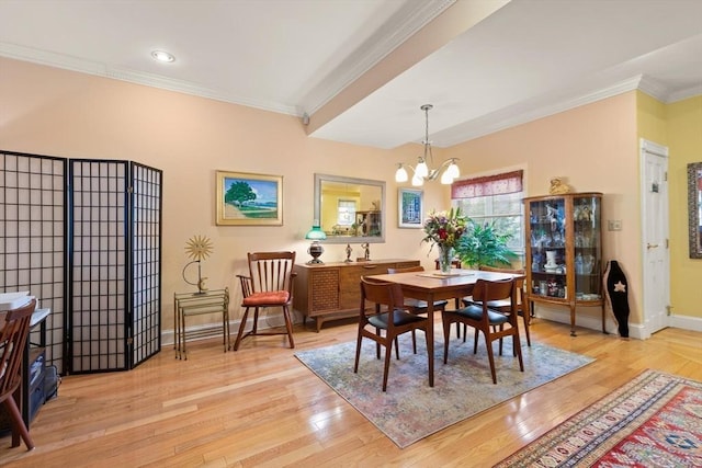 50 Telpgraph St, Boston, MA 02127 - dining room with ornamental molding, a chandelier, and light wood-type flooring