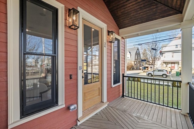 exterior space with covered porch