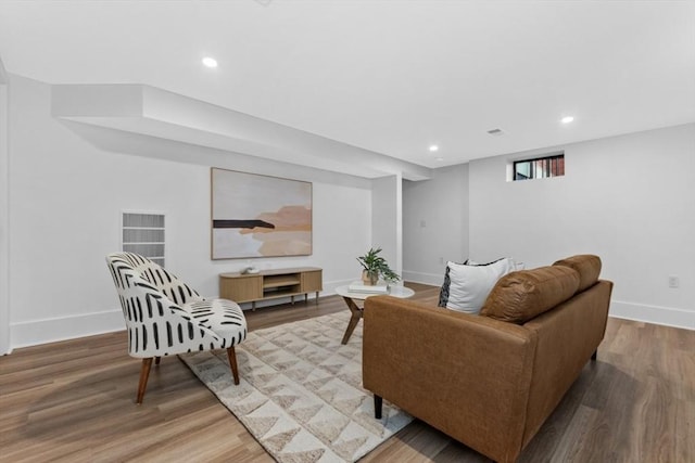 living room featuring hardwood / wood-style floors