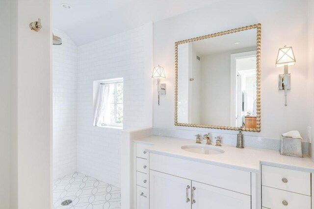 31 Moss Rd, Yarmouth, MA 02673 - bathroom with vanity and tiled shower