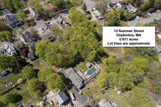 aerial view with a residential view