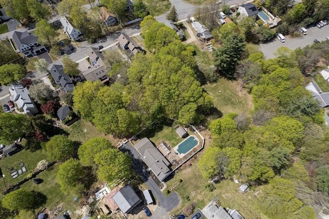 bird's eye view with a residential view