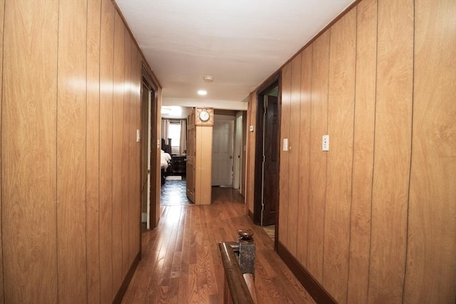 33 Cady St, Lowell, MA 01852 - corridor with wood finished floors and wooden walls