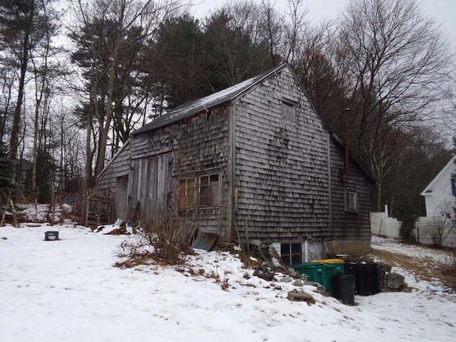 view of snowy exterior