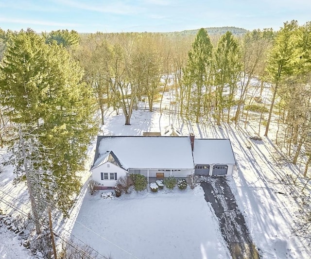 view of snowy aerial view