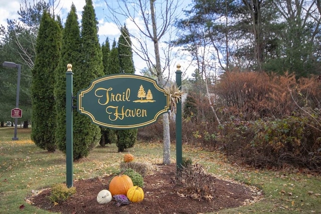 view of community sign