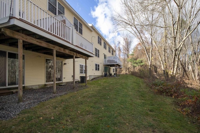 view of yard with central AC