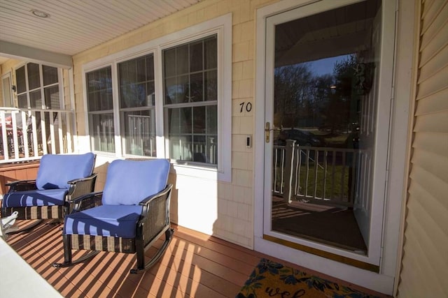 deck with covered porch