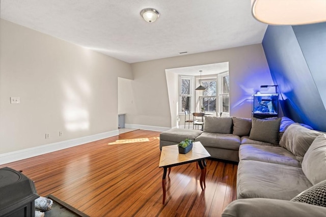 living room featuring wood-type flooring