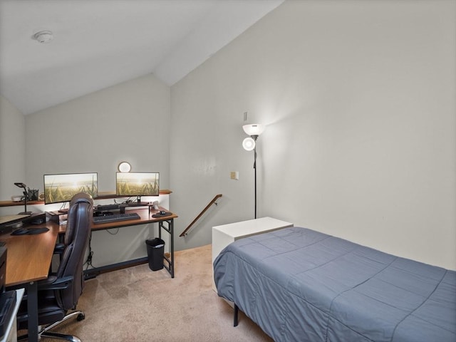49 Meadow Pond Dr Unit I, Leominster, MA 01453 - bedroom with carpet, vaulted ceiling, and an office area