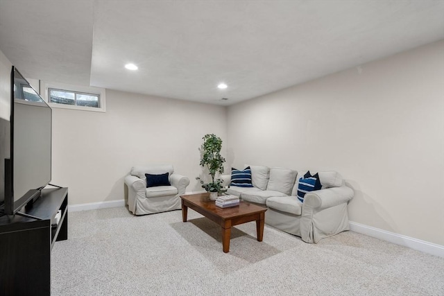 27 Bowker Dr, Sudbury, MA 01776 - living area with carpet floors, baseboards, and recessed lighting