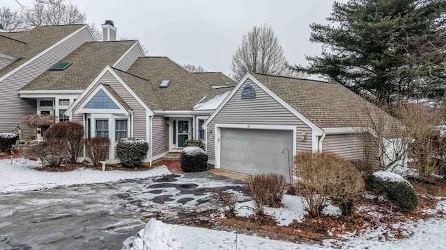 view of front of home with a garage