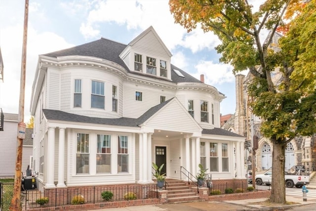 view of front of house with central AC