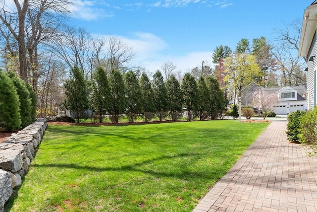 view of community featuring a lawn