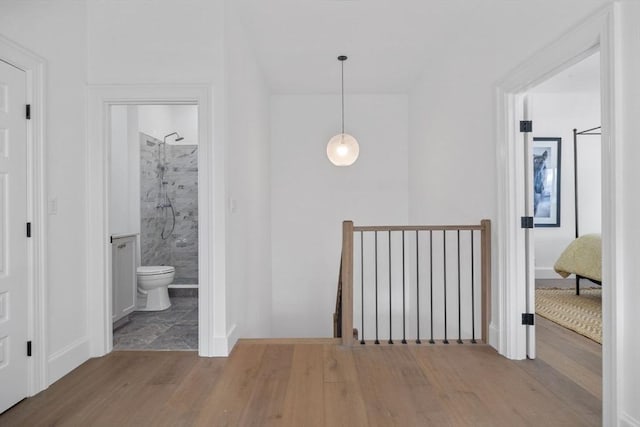 43 Wendell St Unit 0, Cambridge, MA 02138 - hall with wood finished floors and an upstairs landing