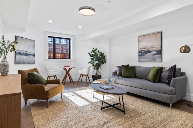 43 Wendell St Unit 0, Cambridge, MA 02138 - living area featuring baseboards, recessed lighting, and wood finished floors
