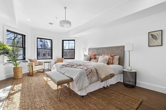 43 Wendell St Unit 0, Cambridge, MA 02138 - bedroom with baseboards, recessed lighting, wood finished floors, and visible vents