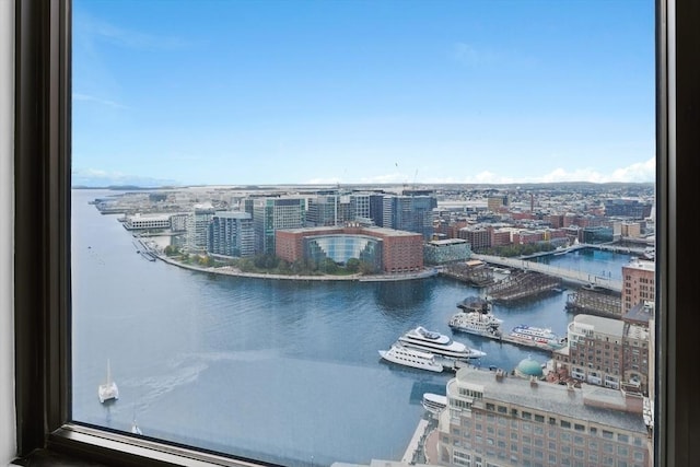 85 E India Row Unit 36D, Boston, MA 02110 - water view featuring nearby urban area and a marina