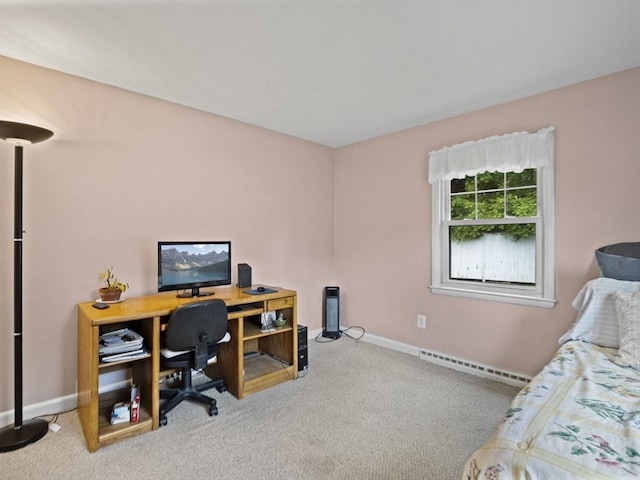 11 View St, Dracut, MA 01826 - carpeted office space featuring a baseboard radiator and baseboards