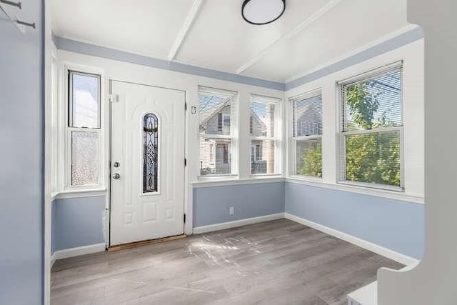 18 Anderson St, Lowell, MA 01852 - foyer featuring healthy amount of natural light, baseboards, and wood finished floors