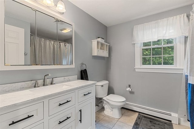 14 Cushman Lndg, Plympton, MA 02367 - bathroom featuring baseboard heating, tile patterned flooring, and vanity