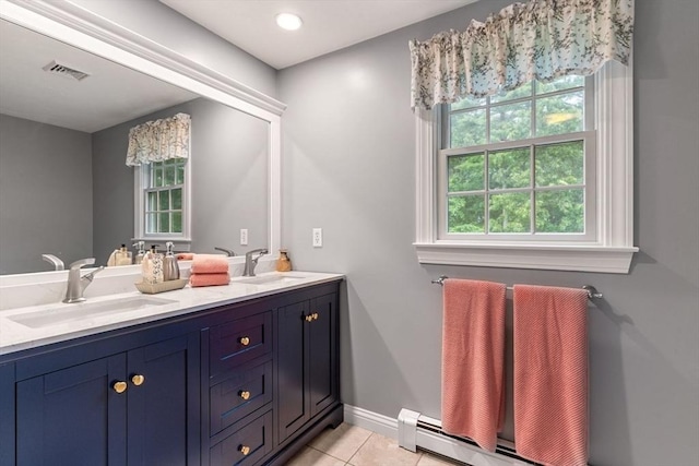 14 Cushman Lndg, Plympton, MA 02367 - bathroom featuring double vanity and tile patterned floors