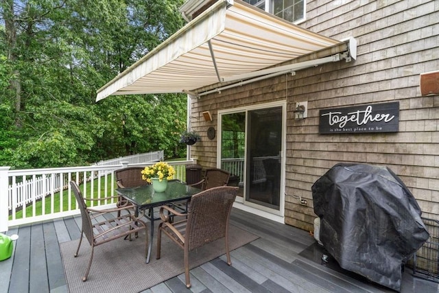 14 Cushman Lndg, Plympton, MA 02367 - deck with outdoor dining space and a grill