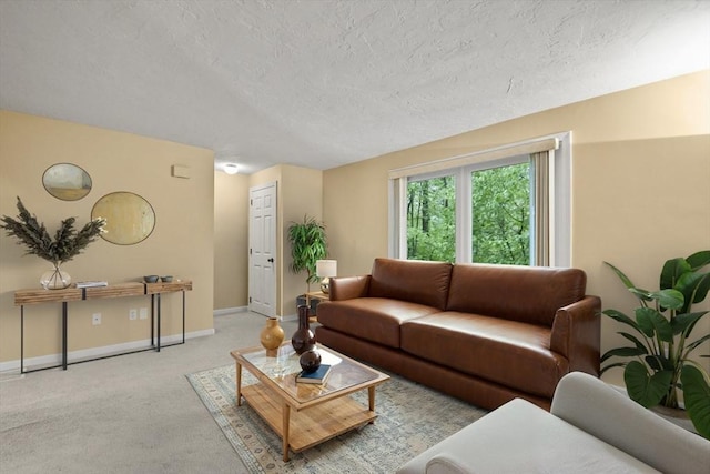 125 Chapin Rd Unit 3F, Hudson, MA 01749 - carpeted living room featuring a textured ceiling and baseboards