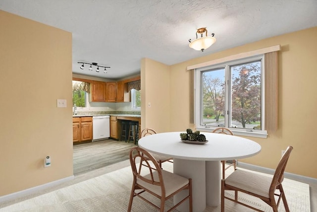 125 Chapin Rd Unit 3F, Hudson, MA 01749 - dining area featuring baseboards, rail lighting, and a textured ceiling