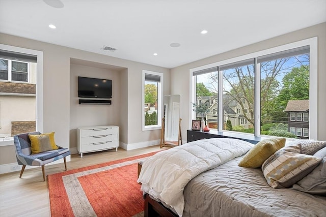 26 Salisbury Rd Unit 26, Newton, MA 02458 - bedroom with baseboards, light wood-style floors, and recessed lighting