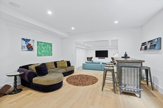 26 Salisbury Rd Unit 26, Newton, MA 02458 - living room with recessed lighting, wood finished floors, and baseboards